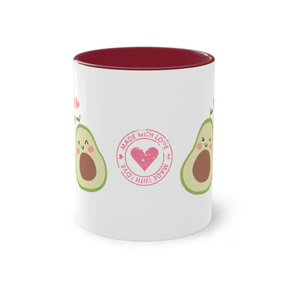 Avocado made with Love - Zwei-Ton-Kaffeetasse