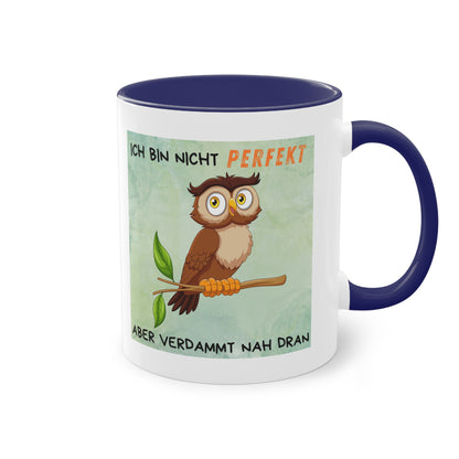 Ich bin nicht perfekt aber verdammt nah dran - Zwei-Ton-Kaffeetasse