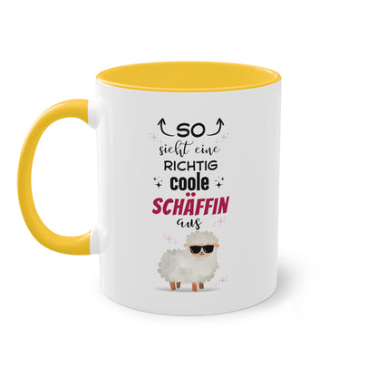 So sieht eine richtig coole Schäffin aus - Zwei-Ton-Tasse