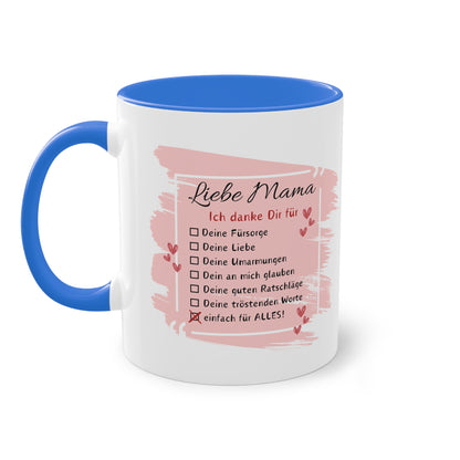 Liebe Mama ich danke dir für - Zwei-Ton-Tasse