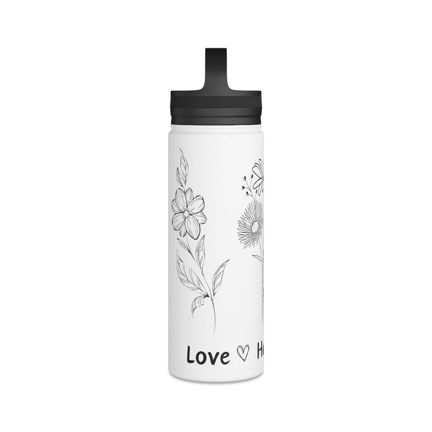 Love, Hope, Faith - Edelstahl-Wasserflasche