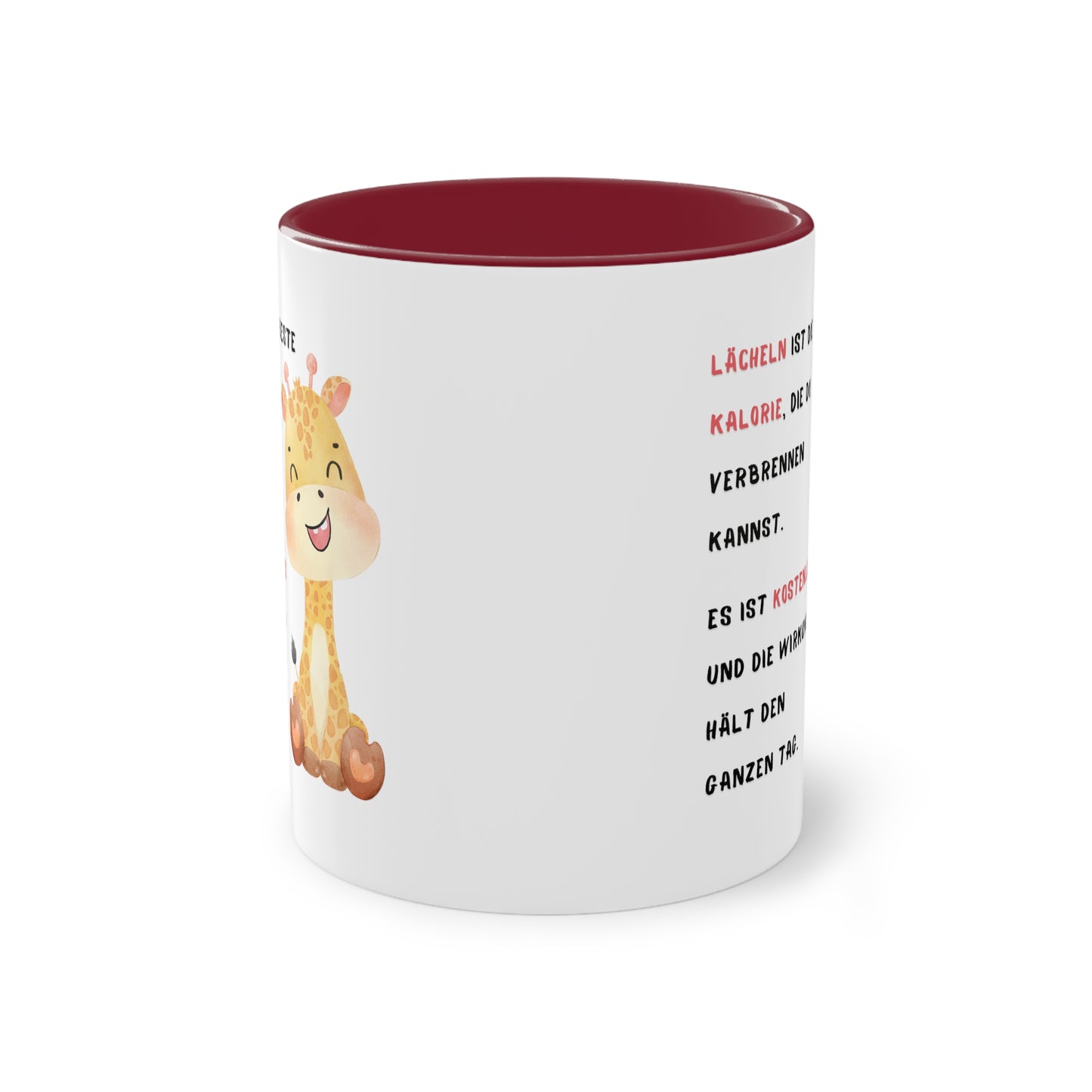 Lächeln ist die beste Kalorie - Zwei-Ton-Kaffeetasse