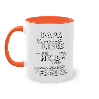 Papa, Liebe, Held, Freund - Zwei-Ton-Tasse