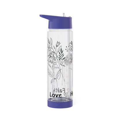 Love, Hope, Faith - Infuser-Wasserflasche