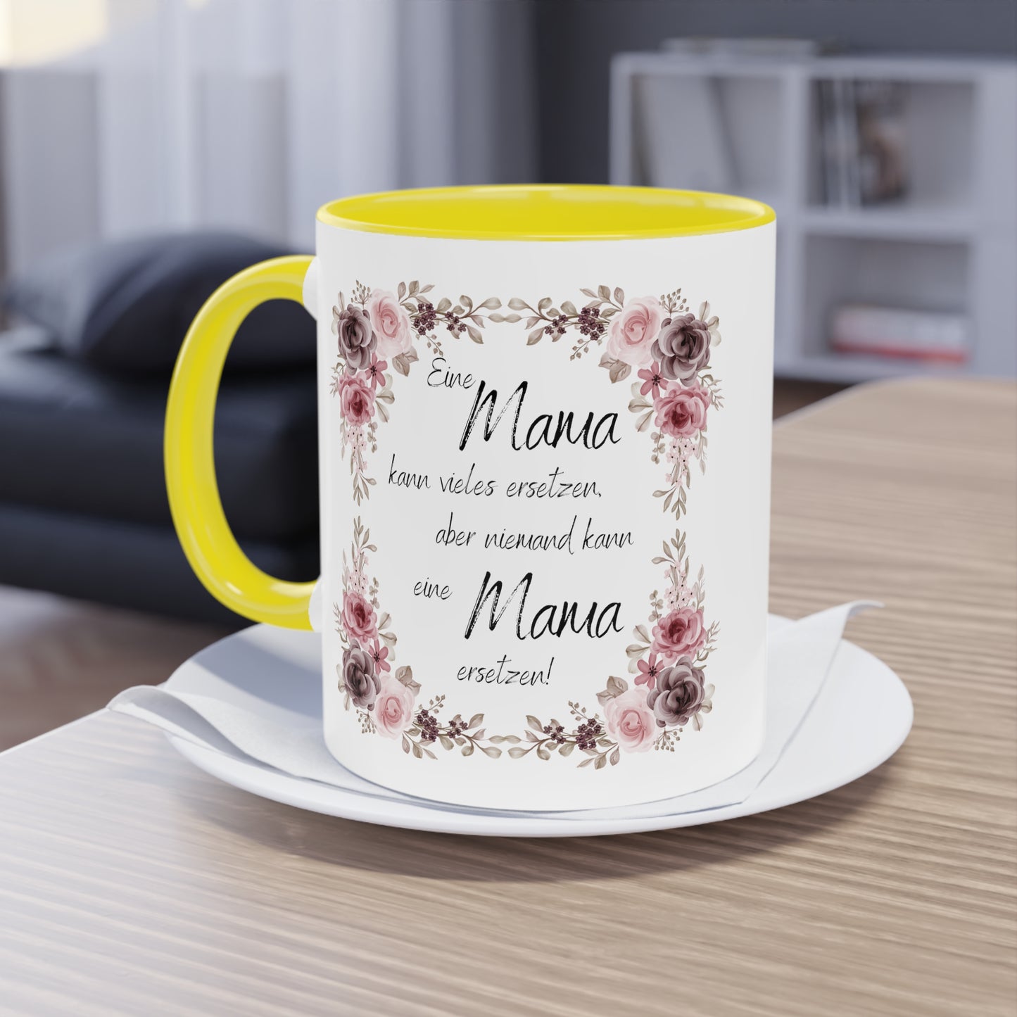 Eine Mama kann vieles ersetzen, aber niemand kann eine Mama ersetzen - Zwei-Ton-Kaffeetasse