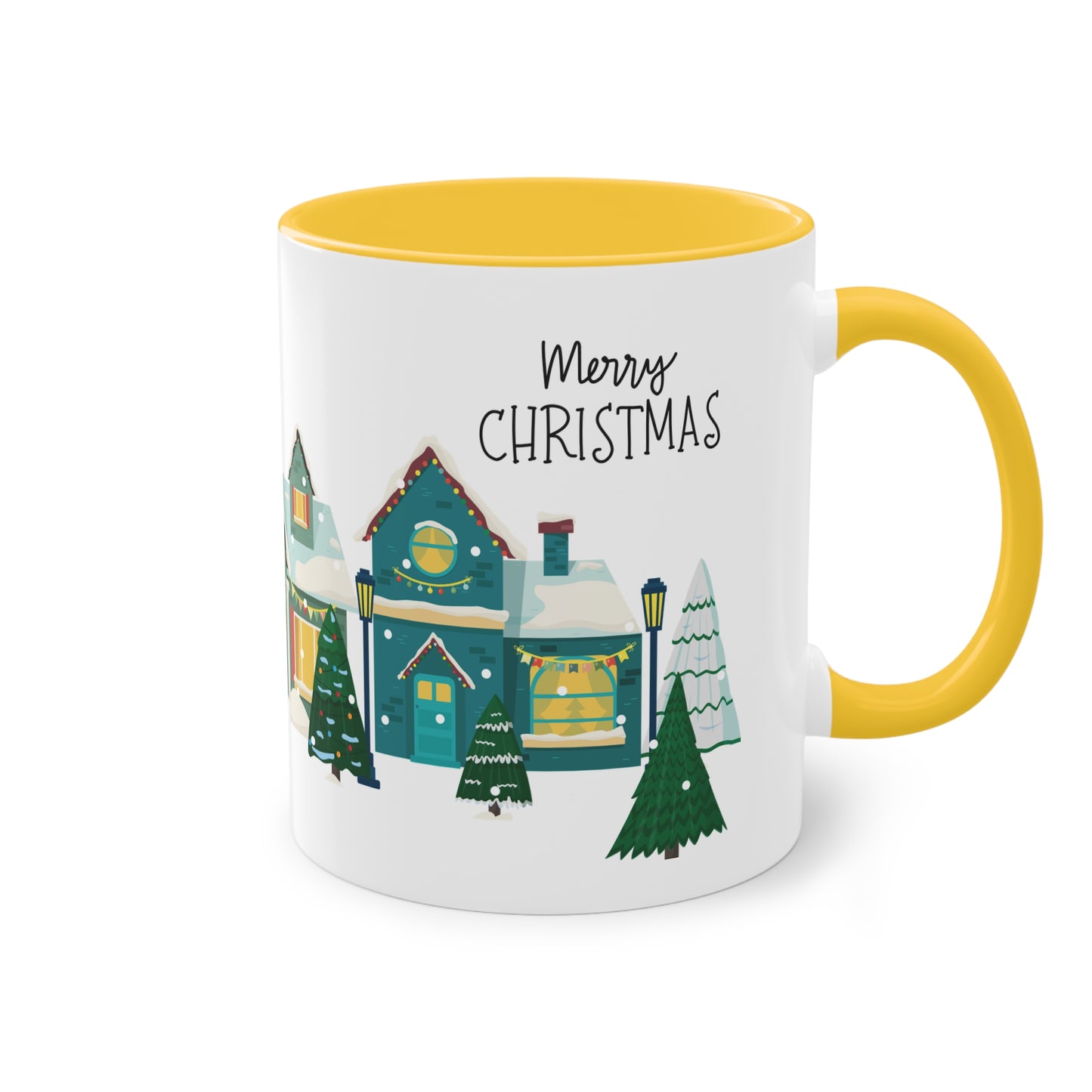 Merry Christmas Landschaft - Zwei-Ton-Kaffeetasse