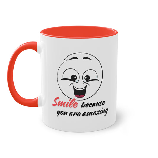 Smile because you are amazing. - Zwei-Ton-Kaffeetasse