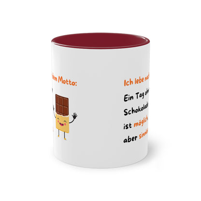 Ich lebe nach dem Motto  - Zwei-Ton-Kaffeetasse