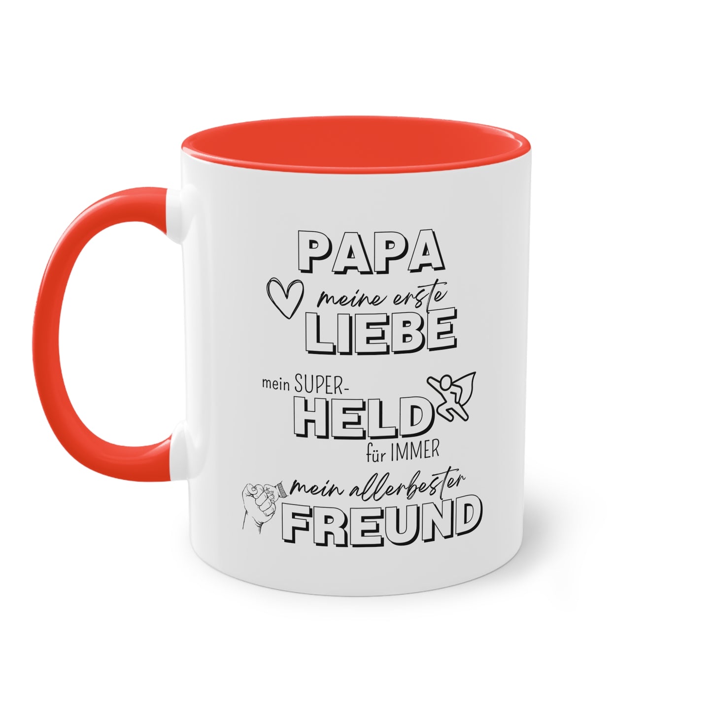 Papa, Liebe, Held, Freund - Zwei-Ton-Tasse
