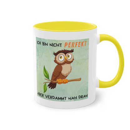 Ich bin nicht perfekt aber verdammt nah dran - Zwei-Ton-Kaffeetasse