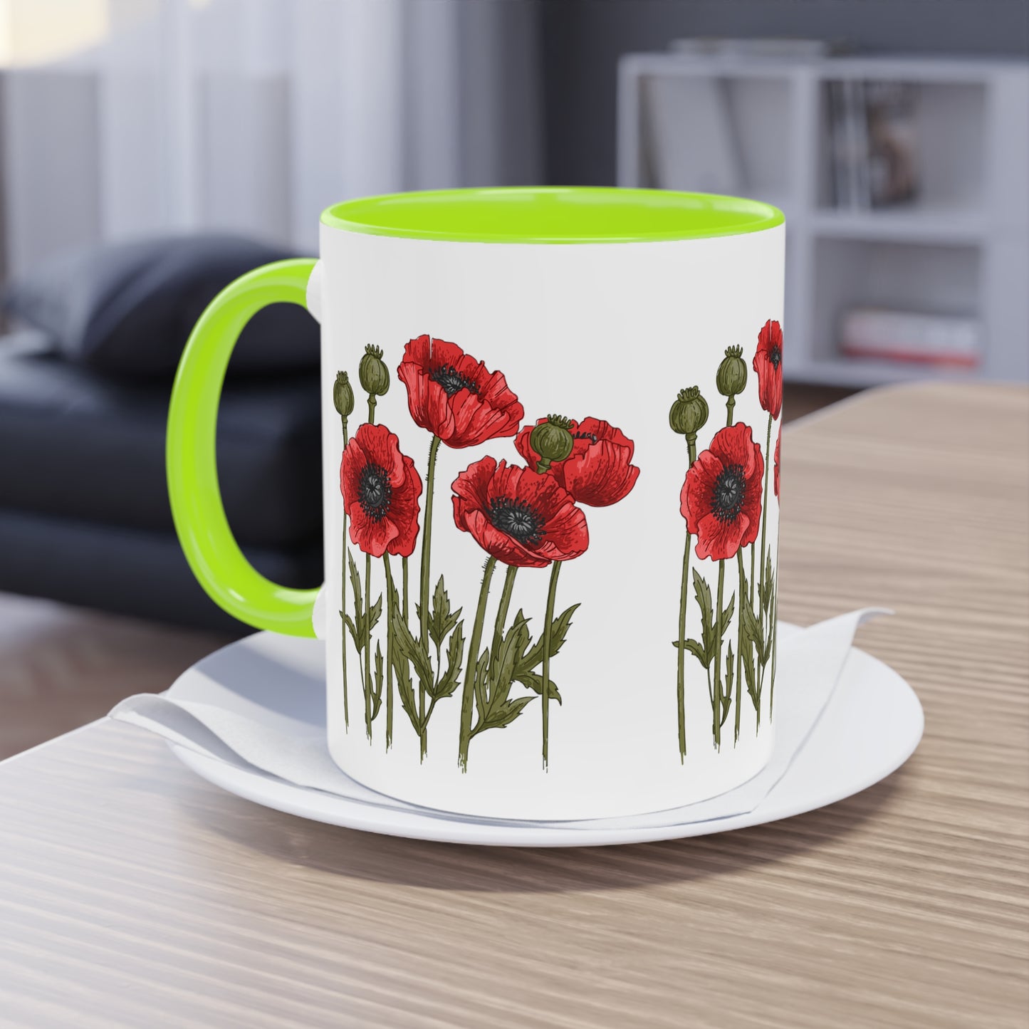 Mohnblumen - Zwei-Ton-Kaffeetasse