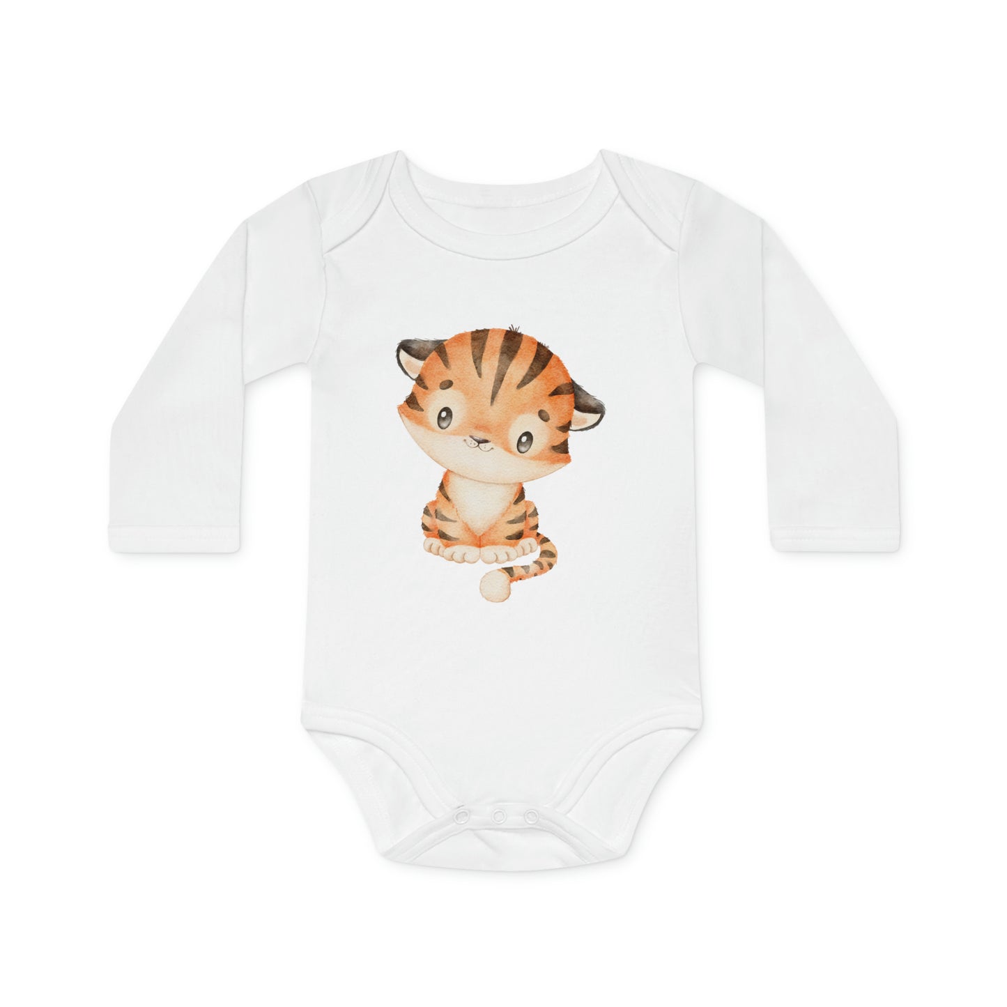 Bio-Langarm-Baby-Strampler - Tiger