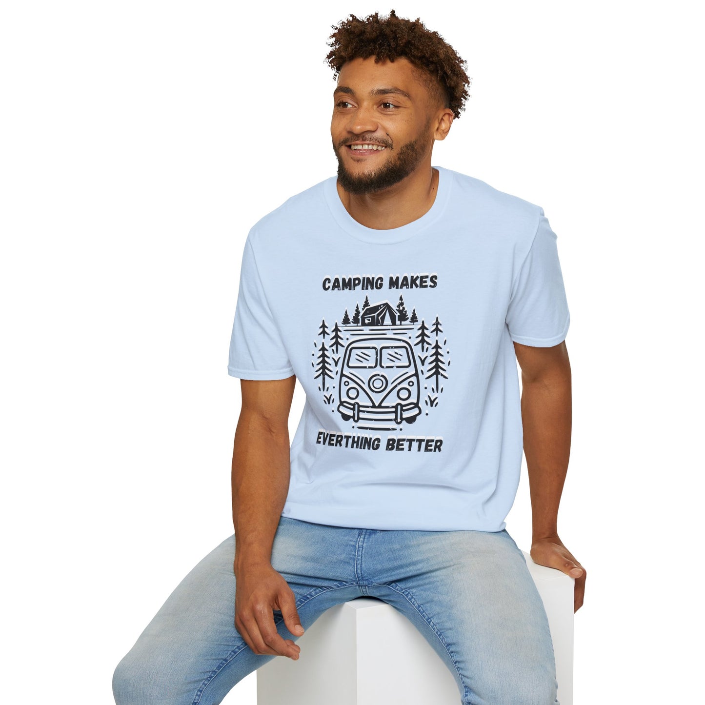 Camping makes everything better - Unisex Softstyle T-Shirt