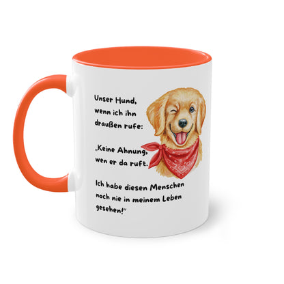 Unser Hund wenn ich ihn draußen - Zwei-Ton-Tasse