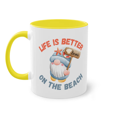 Life is better on the beach - Zwei-Ton-Kaffeetasse