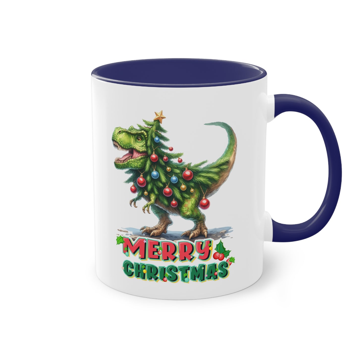 Merry Christmas T-Rex - Zwei-Ton-Kaffeetasse