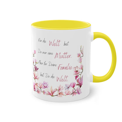 Für die Welt bist Du nur eine Mutter aber für deine Familie - Zwei-Ton-Kaffeetasse