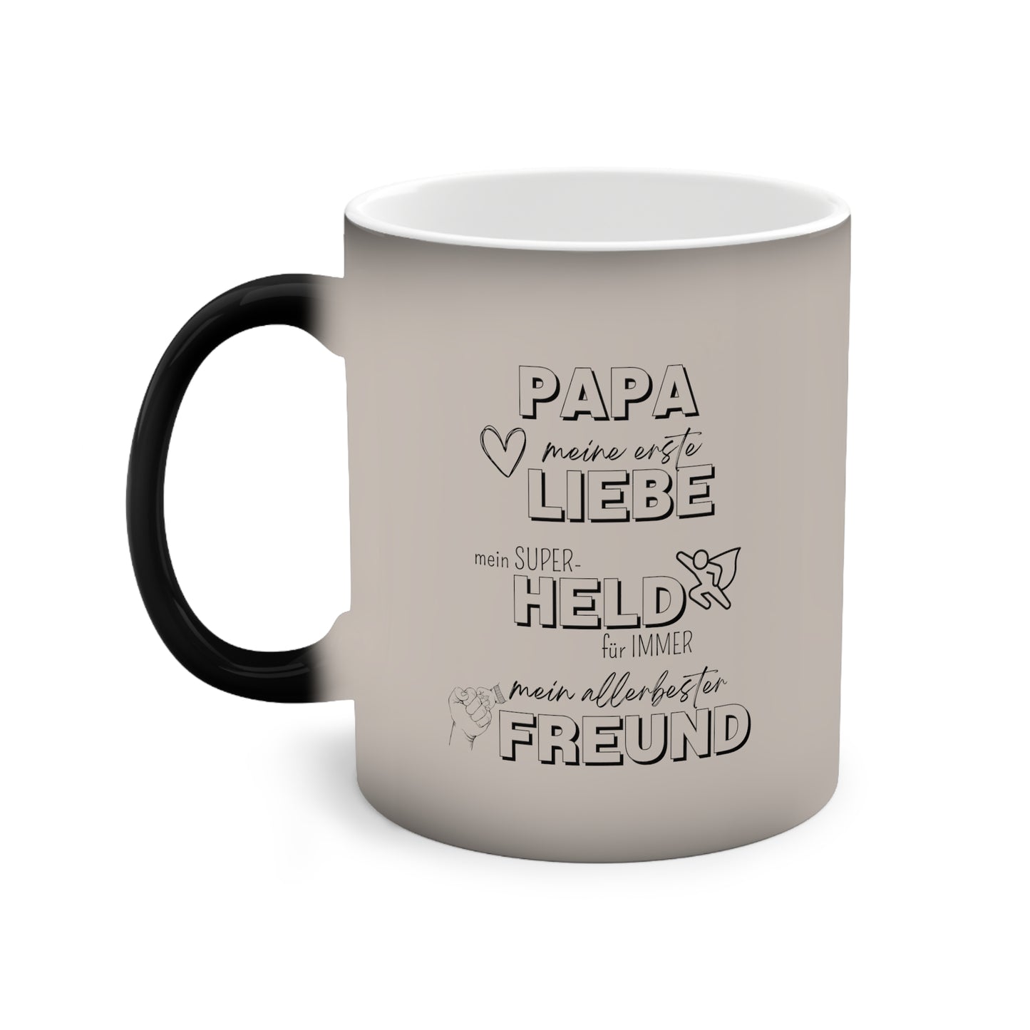 Papa, Liebe, Held, Freund - Zaubertasse