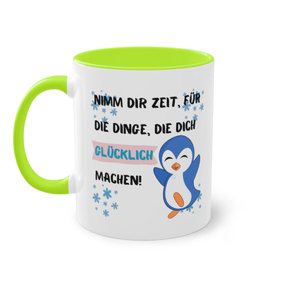 Nimm Dir Zeit für die Dinge, die dich glücklich machen - Zwei-Ton-Kaffeetasse