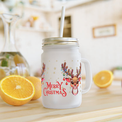 Merry Christmas Rentier - Mason Jar