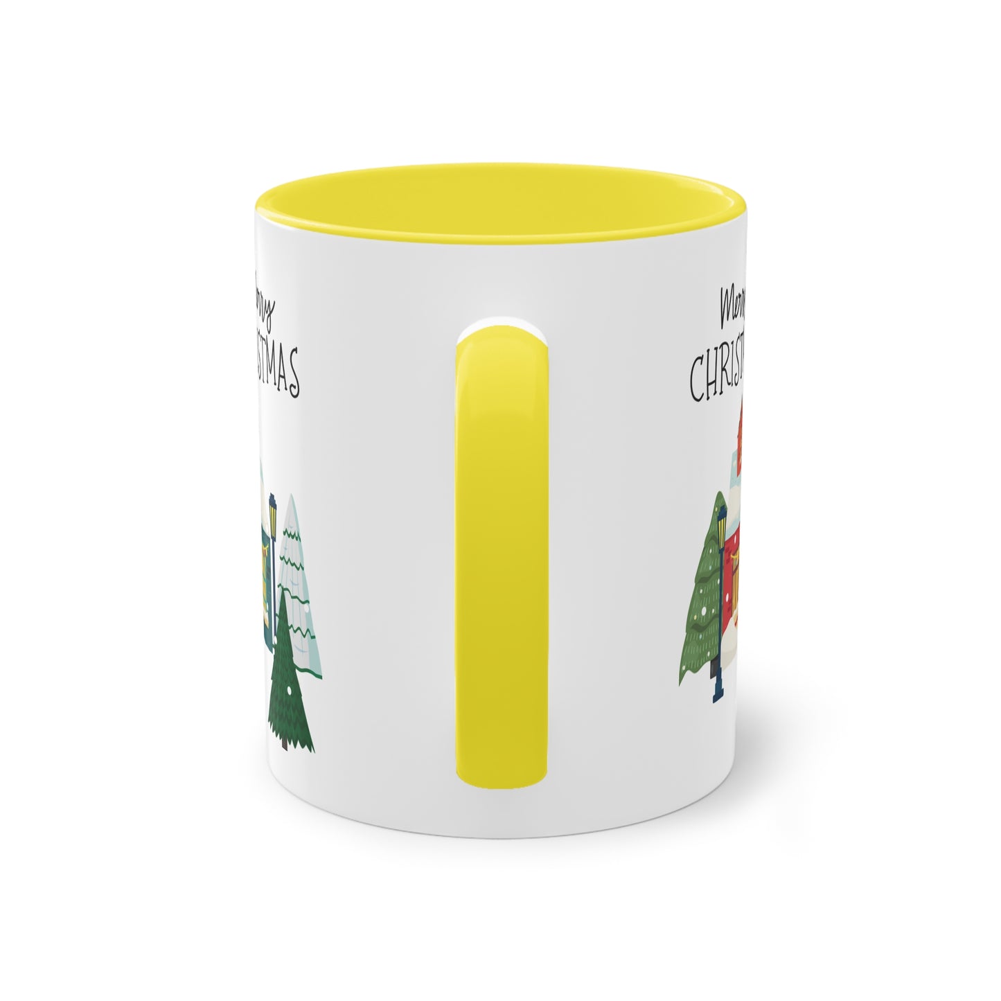 Merry Christmas Landschaft - Zwei-Ton-Kaffeetasse