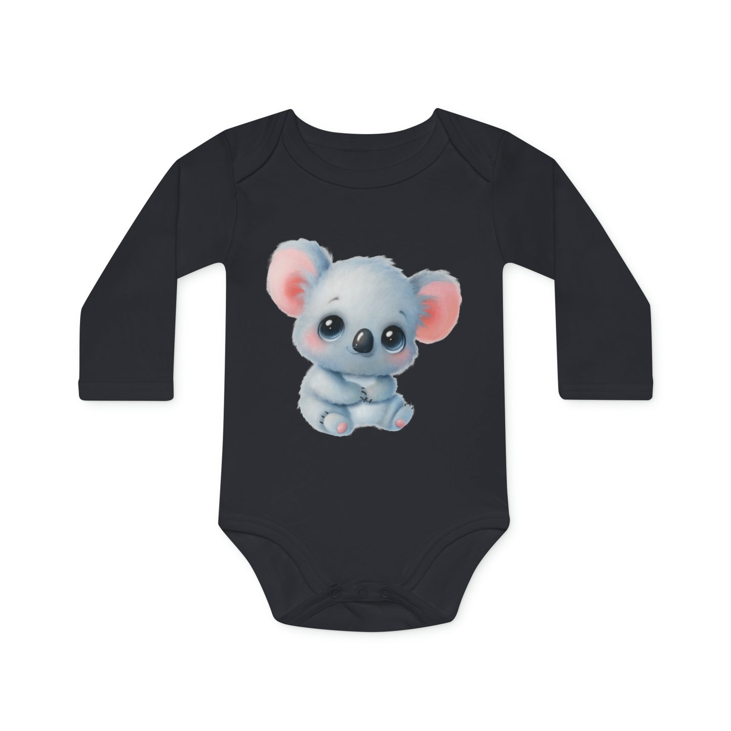 Organic long sleeve baby romper - Koala