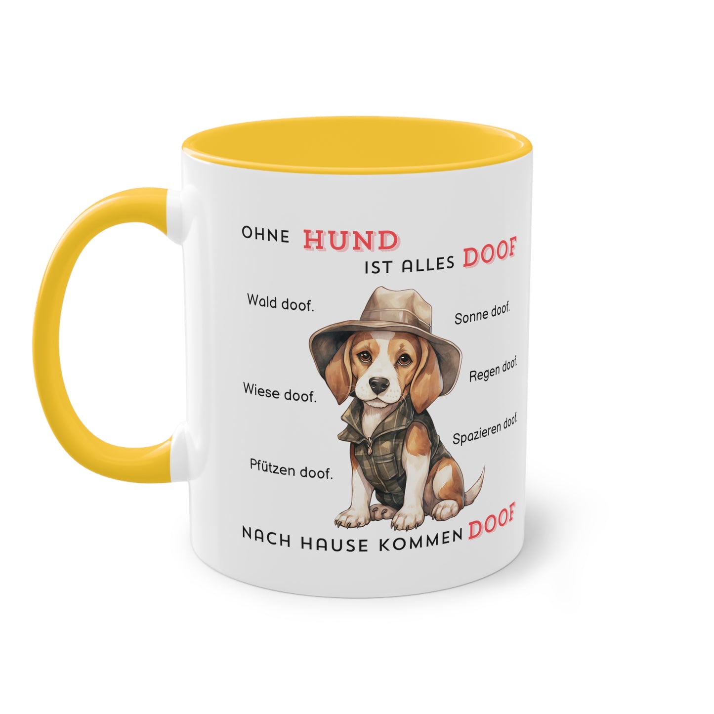 Ohne Hund ist alles doof - Zwei-Ton-Kaffeetasse