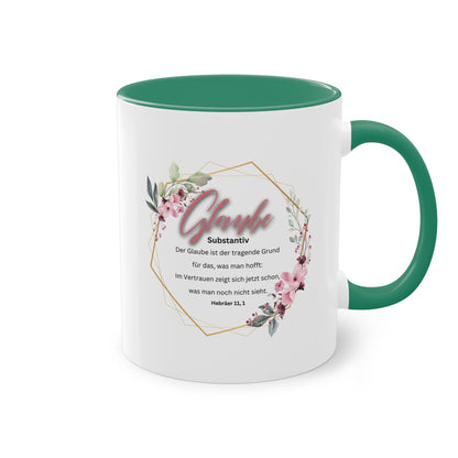 Glaube Substantiv (rosa) - Zwei-Ton-Kaffeetasse