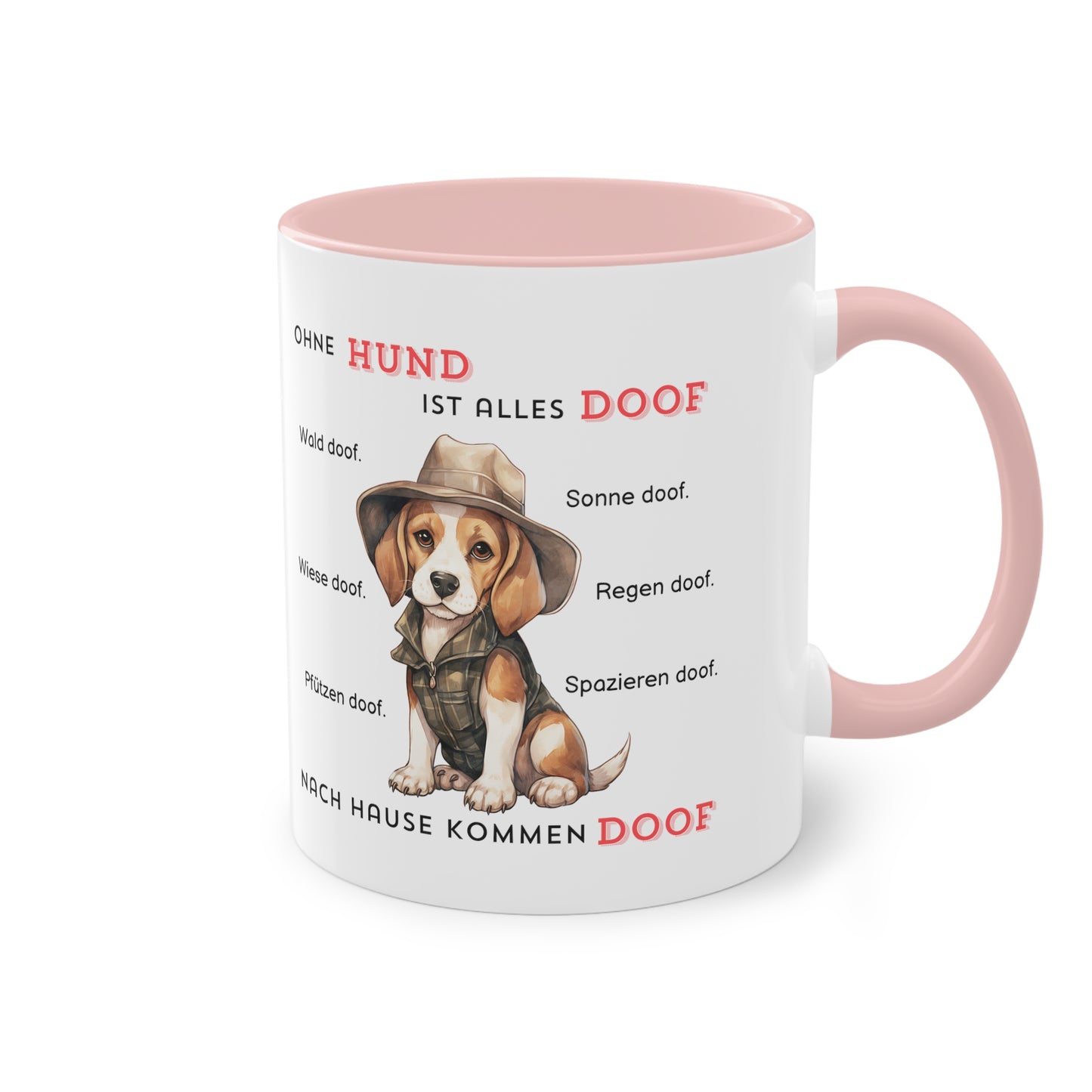 Ohne Hund ist alles doof - Zwei-Ton-Kaffeetasse