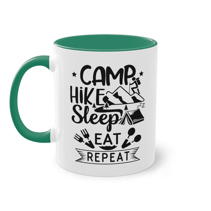 Camp, Hike, Sleep, Eat, Repeat - Zwei-Ton-Kaffeetasse