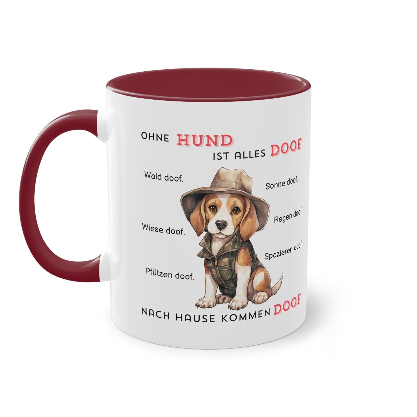 Ohne Hund ist alles doof - Zwei-Ton-Kaffeetasse