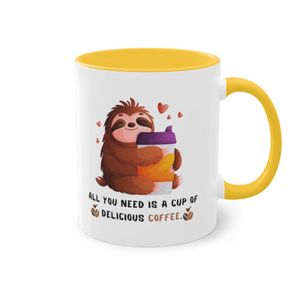 All you need is a cup of delicious coffee - Zwei-Ton-Kaffeetasse