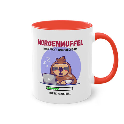 Morgenmuffel...Noch nicht ansprechbar - Zwei-Ton-Kaffeetasse