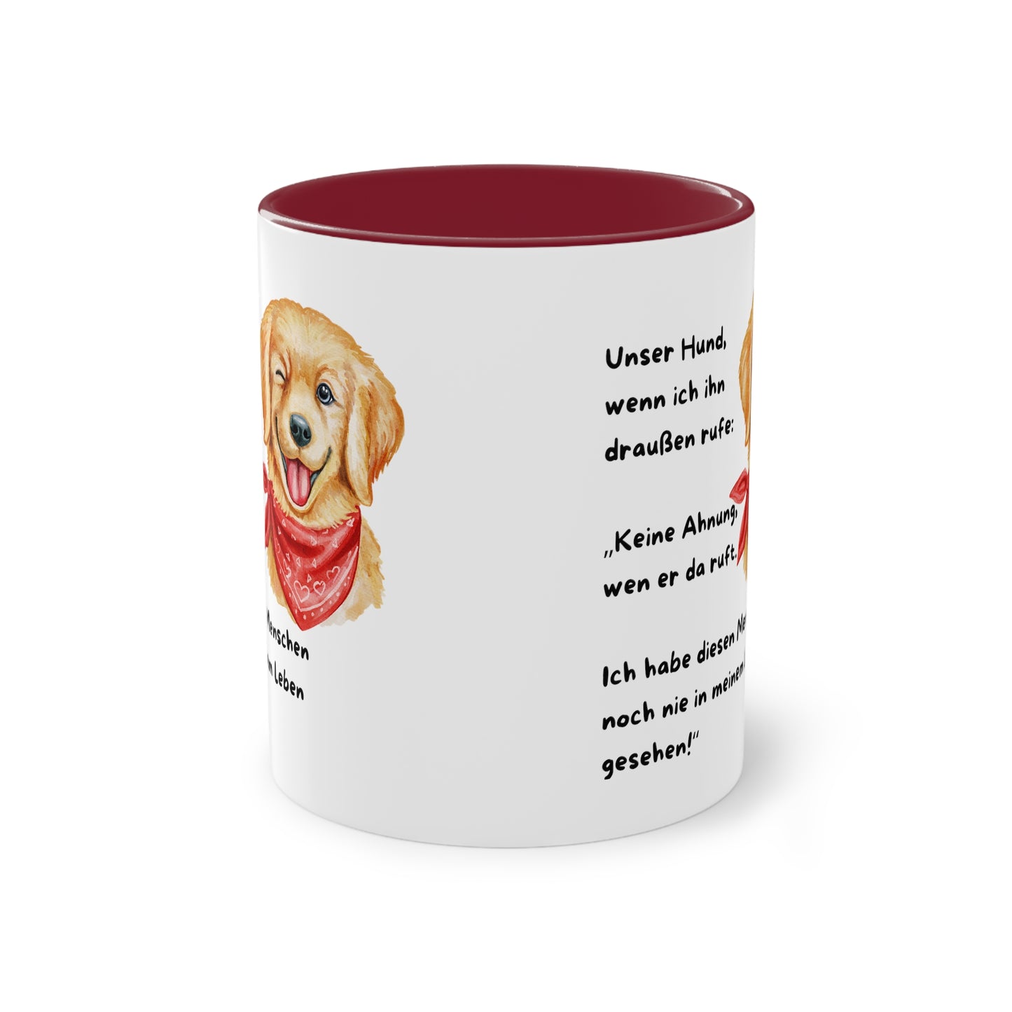 Unser Hund, wenn ich ihn draußen rufe - Zwei-Ton-Kaffeetasse