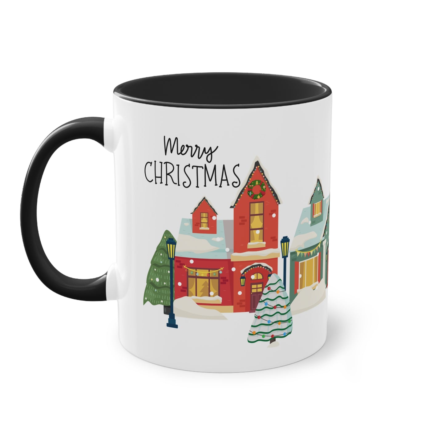 Merry Christmas Landschaft - Zwei-Ton-Tasse