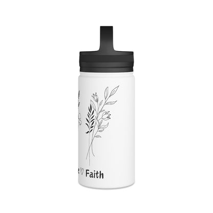 Love, Hope, Faith - Edelstahl-Wasserflasche