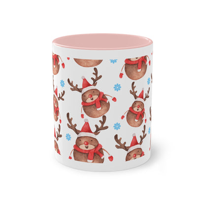 weihnachtliche Rentiere - Zwei-Ton-Kaffeetasse