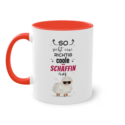 So sieht eine richtig coole Schäffin aus - Zwei-Ton-Tasse