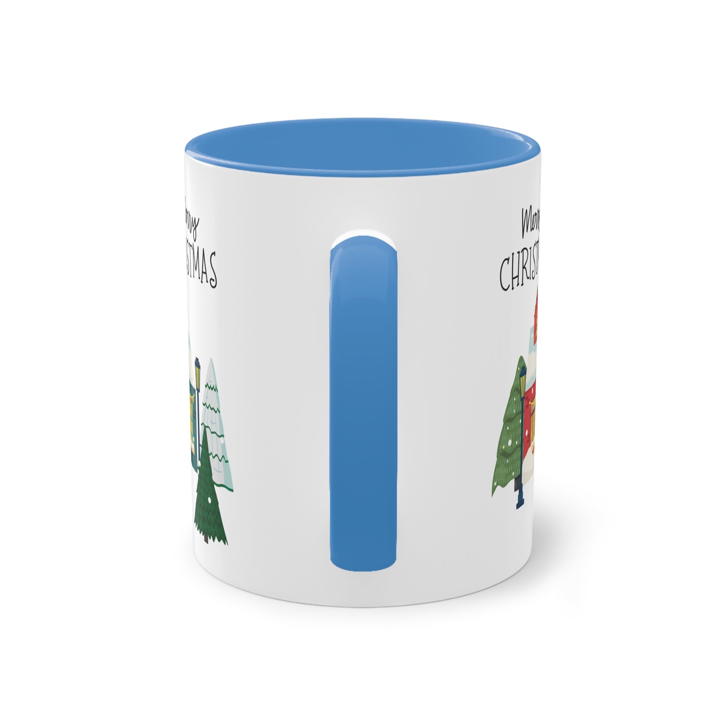 Merry Christmas Landschaft - Zwei-Ton-Kaffeetasse