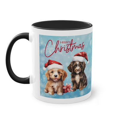 Hund Merry Christmas (3) - Zwei-Ton-Kaffeetasse