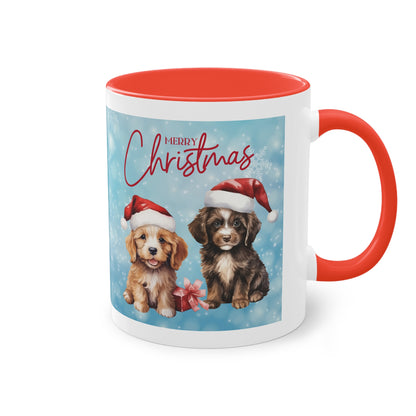 Hund Merry Christmas (3) - Zwei-Ton-Kaffeetasse