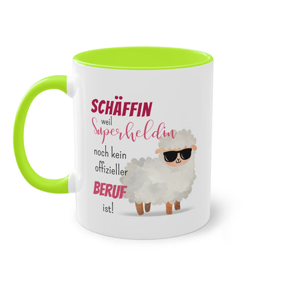 Schäffin weil Superheldin noch kein offizieller Beruf ist! - Zwei-Ton-Tasse