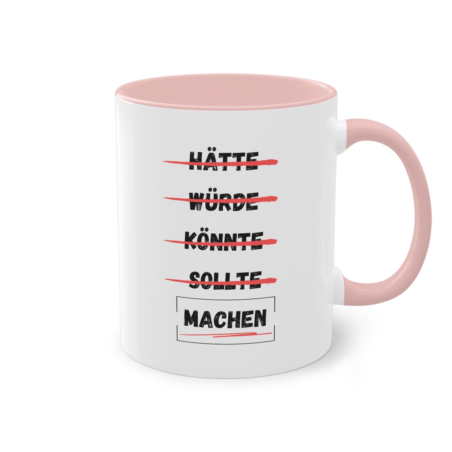 Hätte, würde, könnte, sollte, machen - Zwei-Ton-Kaffeetasse