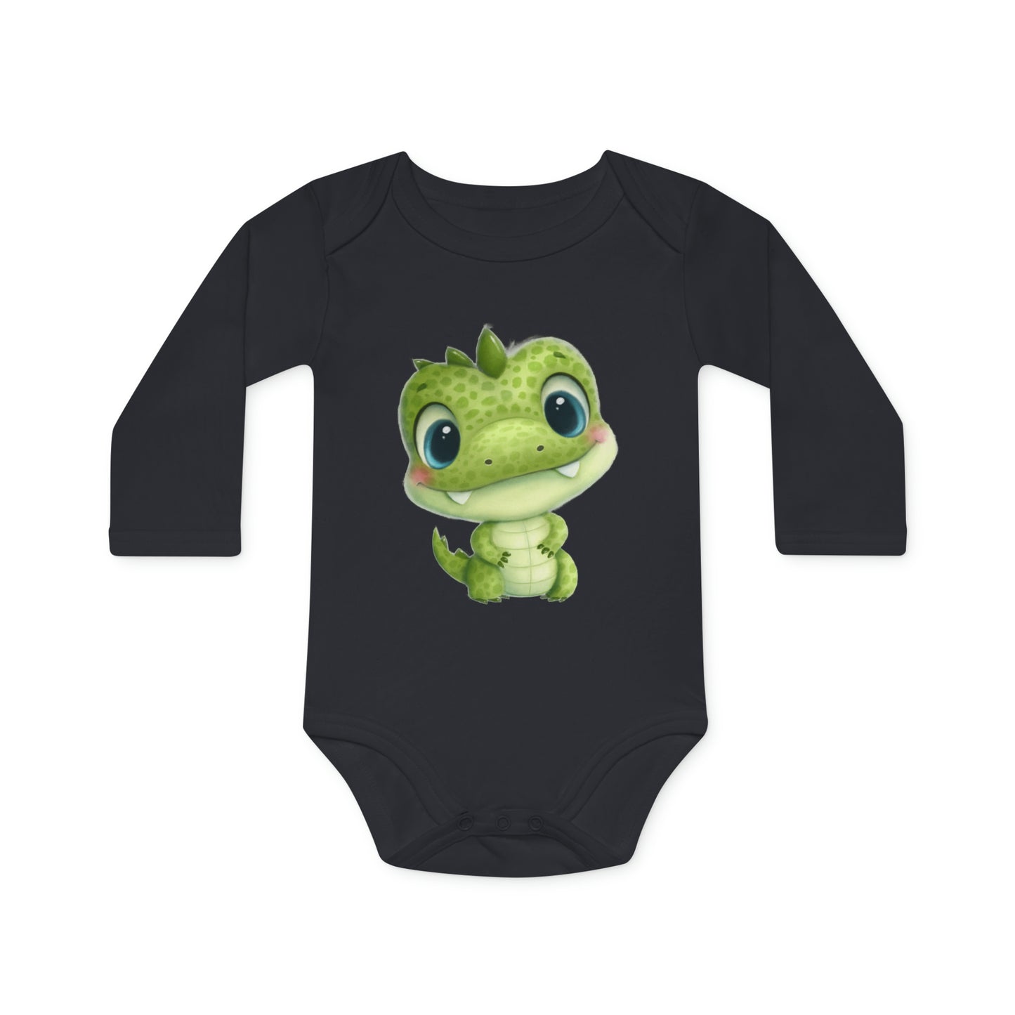 Bio-Langarm-Baby-Strampler - Dino