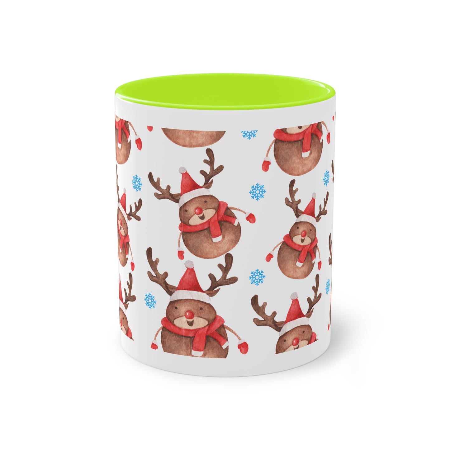 weihnachtliche Rentiere - Zwei-Ton-Kaffeetasse