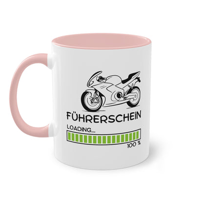 Motorrad Führerschein loading - Zwei-Ton-Tasse