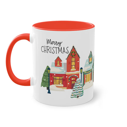 Merry Christmas Landschaft - Zwei-Ton-Tasse