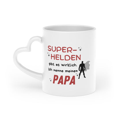 Superhelden gibt es wirklich. Ich nenne meinen Papa - Herztasse