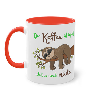 Der Kaffee ist kaputt ich bin noch müde - Zwei-Ton-Kaffeetasse