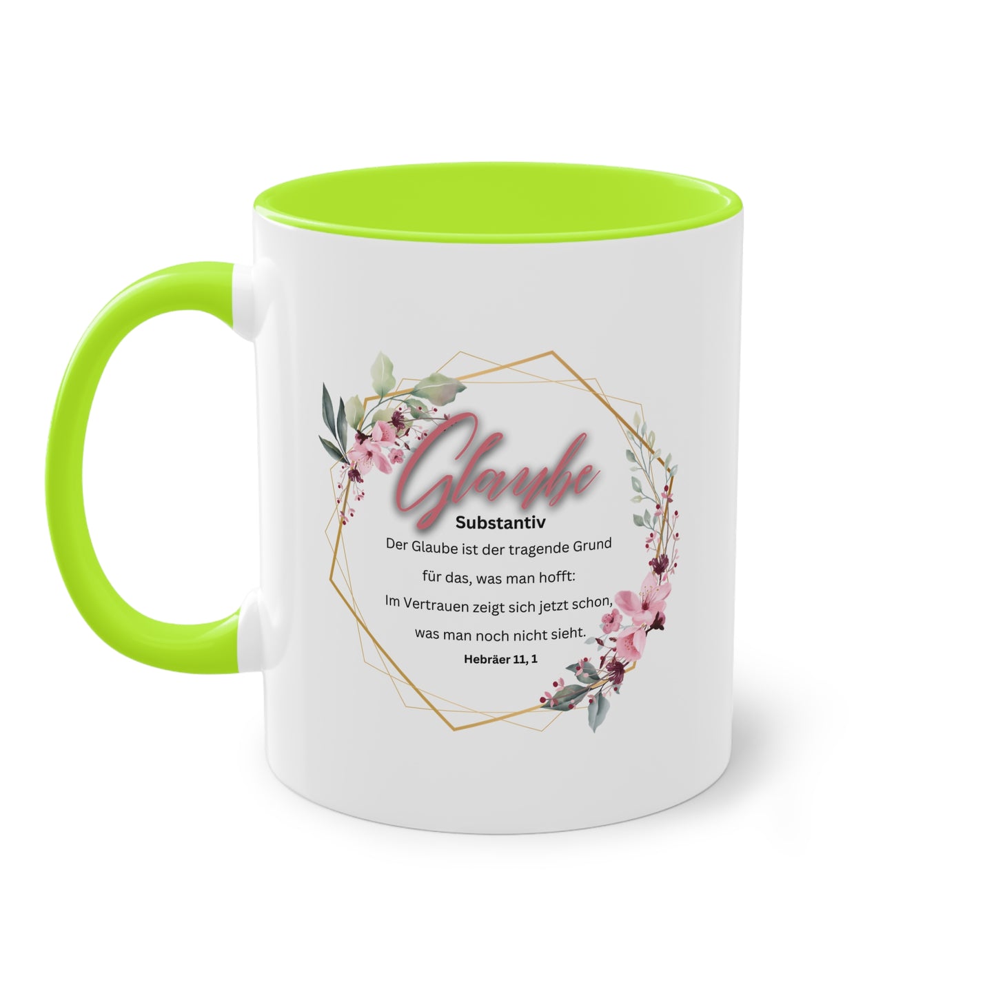 Glaube Substantiv (rosa) - Zwei-Ton-Kaffeetasse